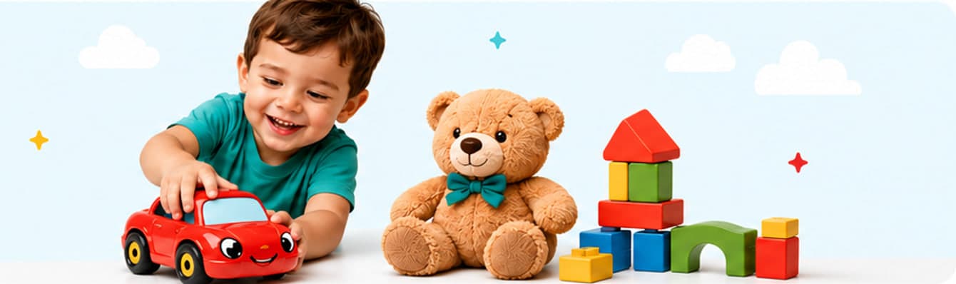 Niño jugando con juguetes de MiniPuq Toys